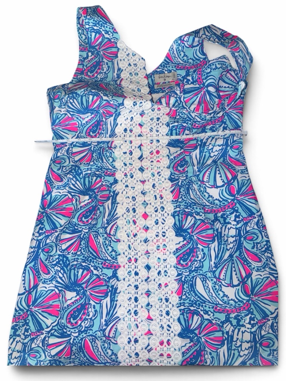 Lilly Pulitzer for Target Blue, Pink & White Lace-Trim Midi Dress - Picture 4 of 5